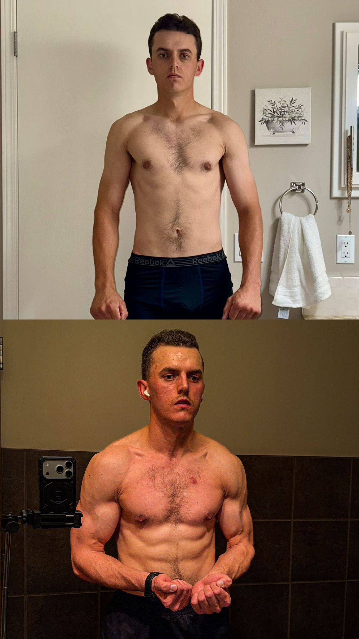 Client transformation — 12 weeks · +5kg lean muscle